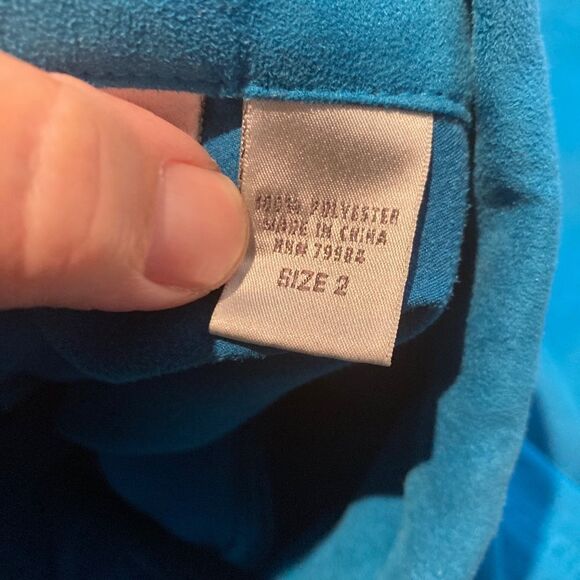 Chico’s Turquoise Suede-like Top - Picture 6 of 11
